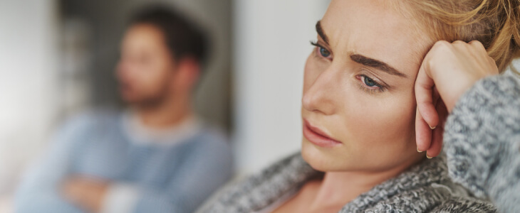 Woman contemplating separation from her husband